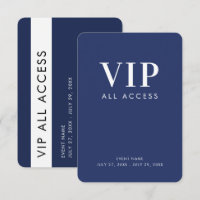 Navy Blue VIP All Access 3.5" x 5" ID Badge