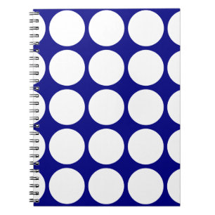 Navy Blue w/ Large White Polka Dots Notebook