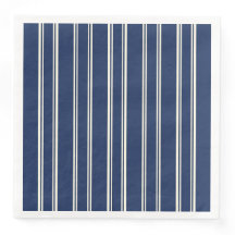 Navy Blue Warm Ivory Classic Elegant Stripes