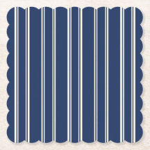 Navy Blue Warm Ivory Classic Elegant Stripes