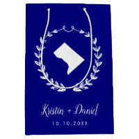 Navy Blue Washington DC Map Wedding Welcome Swag