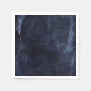 Navy Blue Watercolor Elegant Modern Wedding Napkin