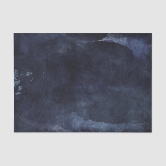 Navy Blue Watercolor Modern Wedding Tissue Paper (Front)