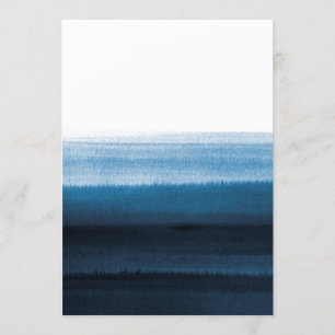 Navy Blue Watercolor Ombre Invitation