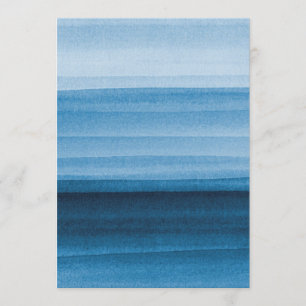 Navy Blue Watercolor Ombre Invitation