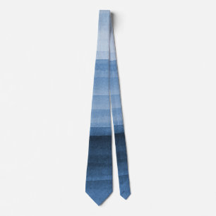 Navy Blue Watercolor Ombre Neck Tie