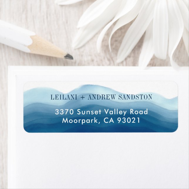 Navy Blue Watercolor Wave | (Insitu)