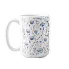 Navy Blue Watercolor Wildflowers Poppy