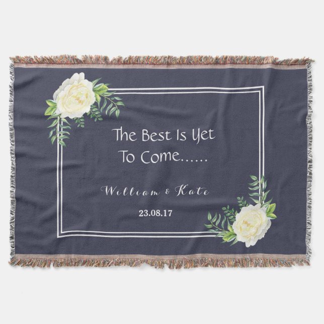 Navy blue Wedding anniversary throw (Front)