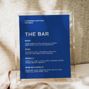 Navy Blue Wedding Bar Poster