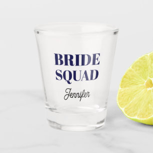 Navy Blue Wedding Bride Squad Personalized Shot Glass