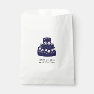 Navy Blue Wedding Cake Favour Bags