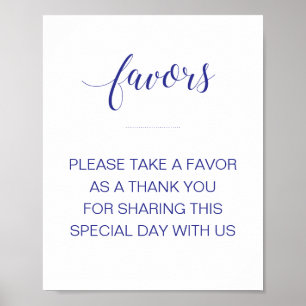 Navy Blue Wedding Favours Please Take One Sign