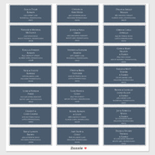 Navy Blue Wedding Guest Address Labels
