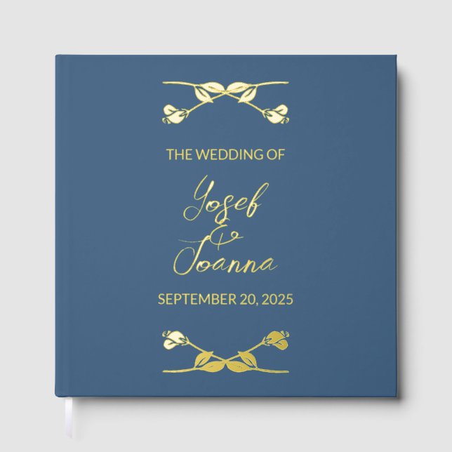 Navy Blue Wedding Guest Book (Front)