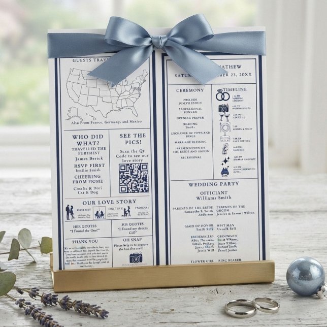 Navy Blue Wedding Infographic Program (Creator Uploaded)