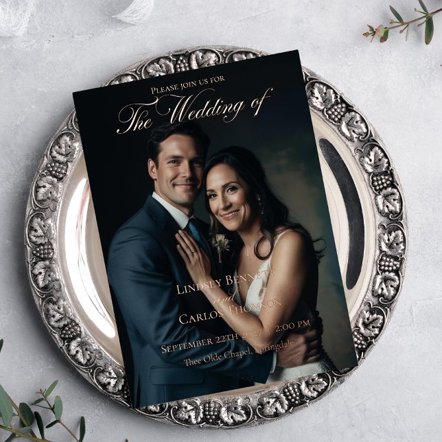 Navy Blue Wedding Invitation with Details (Creator Uploaded)