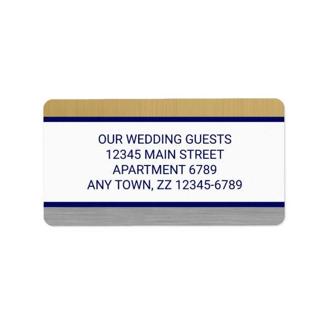 Navy Blue Wedding Modern Stylish Print Your Own Label (Front)