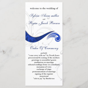 "navy blue" Wedding program Programme