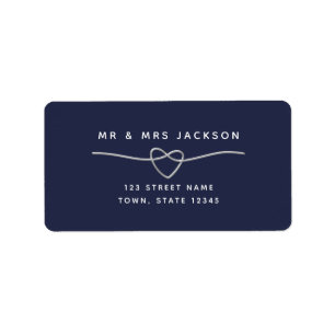 Navy Blue Wedding Return Address Label