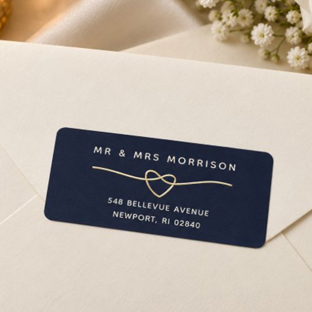 Navy Blue Wedding Return Address Label (Creator Uploaded)