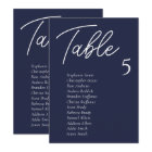 Navy Blue Wedding Table Seating Chart Cards