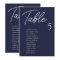 Navy Blue Wedding Table Seating Chart Cards