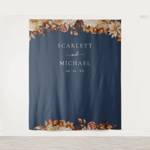 Navy Blue Wedding Tapestry