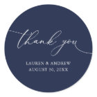 Navy Blue Wedding Thank You Envelope Seal