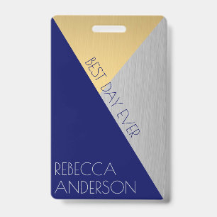 Navy Blue Wedding VIP Creative Escort Place Card ID Badge