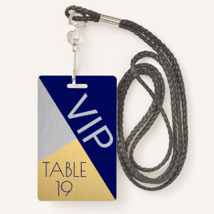 Navy Blue Wedding VIP Creative Escort Place Card ID Badge