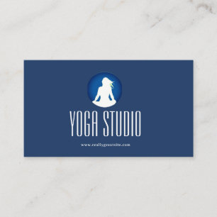 Navy Blue Wellness Yoga Studio Business Card