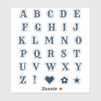 Navy Blue Western Theme Letters Alphabet Monogram