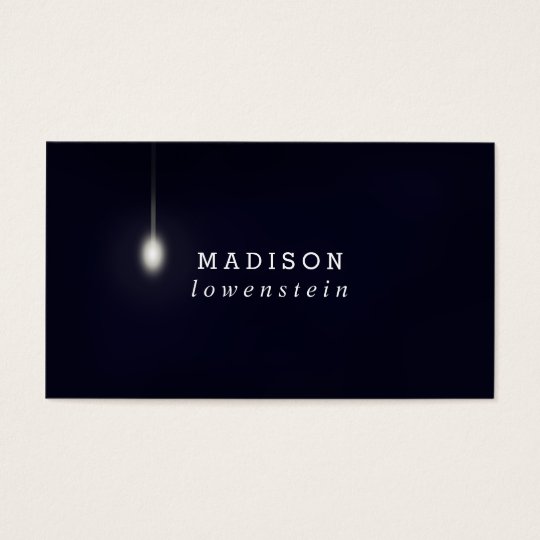 Navy Blue Whimsical Light Bulb Modern Business Card