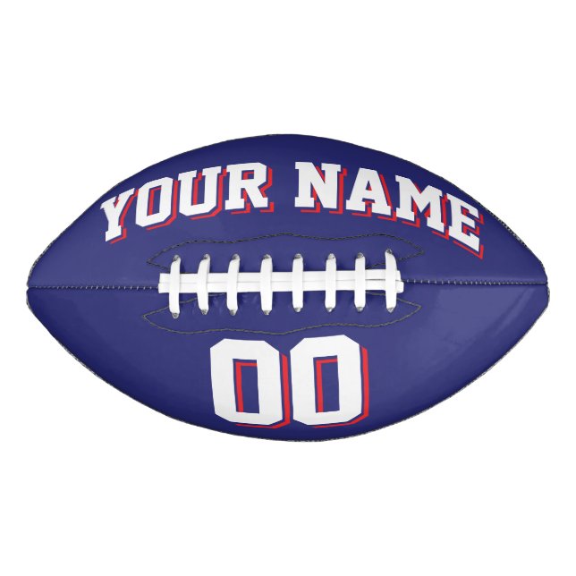 NAVY BLUE WHITE AND RED Custom Football American Football (Front)
