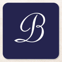 Navy Blue & White B Monogram script text