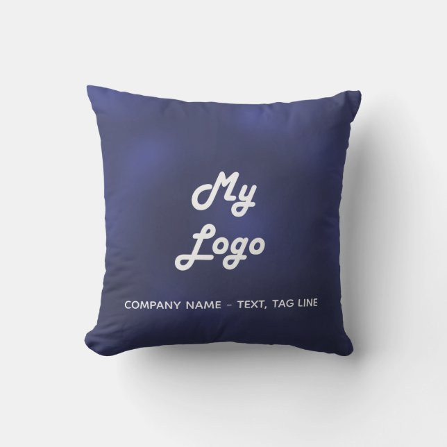 Navy blue white business logo elegant pool cushion (Front)