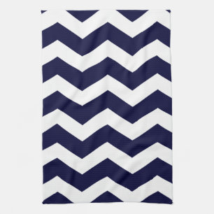 Navy Blue & White Chevron Tea Towel
