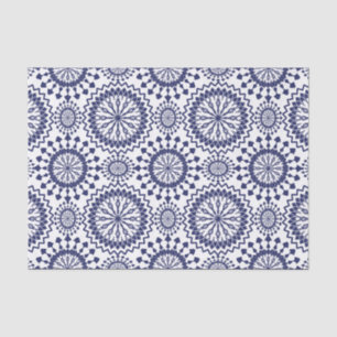 Navy Blue White Circle Pattern Tissue Paper