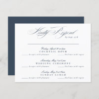Navy Blue White Classic Calligraphy multi-event