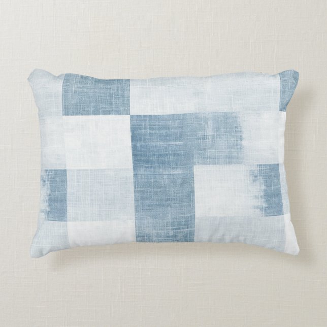 Navy Blue White Denim Jean Stripes   Decorative Cushion (Front)