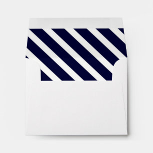 Navy Blue White Diagonal Stripe #1 A2 5.6" x 4 1/8 Envelope