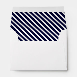 Navy Blue White Diagonal Stripe #2 A6 for 6x4 Envelope