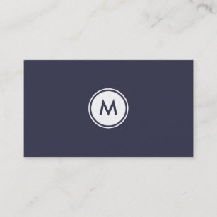 navy-Blue & White Geometric Simple Design Business Card