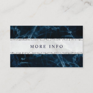 Navy Blue White Marble Wedding More Info Enclosure Card
