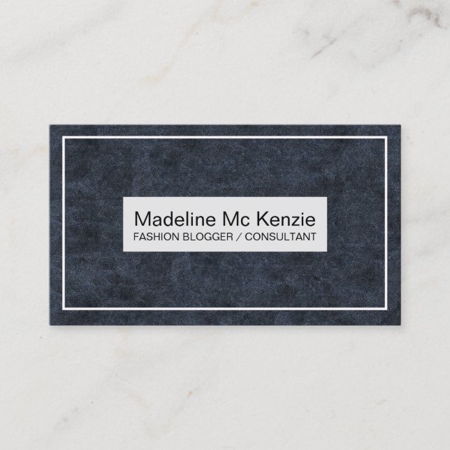 Navy Blue White Modern Blogger Consultant Business Business Card (Front)