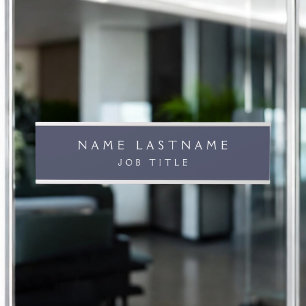 Navy Blue White Modern Elegant Professional Classy Door Sign
