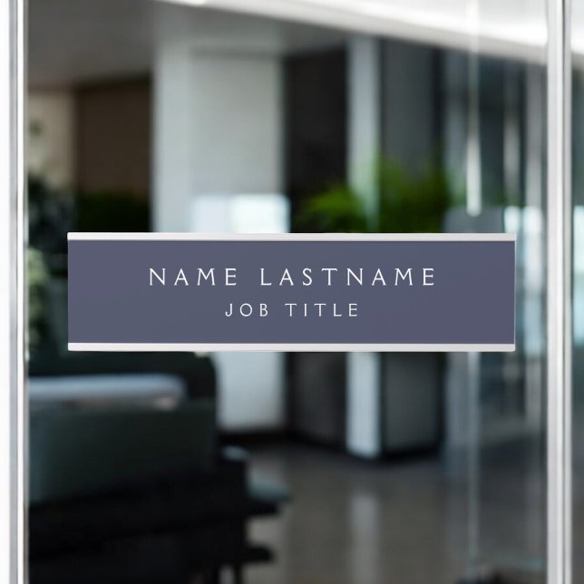Navy Blue White Modern Elegant Professional Classy Door Sign (Creator Uploaded)