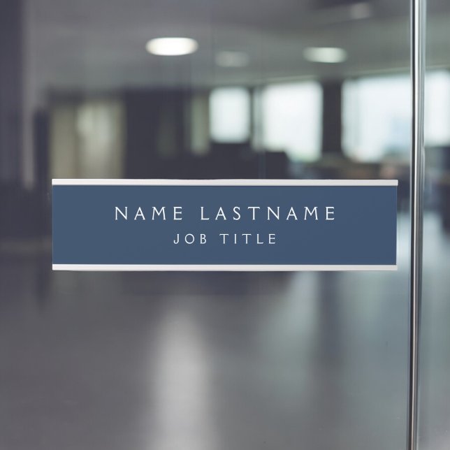 Navy Blue White Modern Elegant Professional Classy Door Sign (Creator Uploaded)
