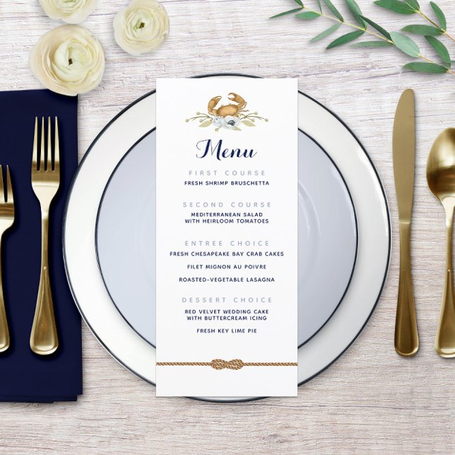Navy Blue & White Nautical Coastal Wedding Menu 🦀 (Navy Blue & White Nautical Coastal Wedding Menu Navy Blue & White Nautical Coastal Wedding Menu 🦀
)